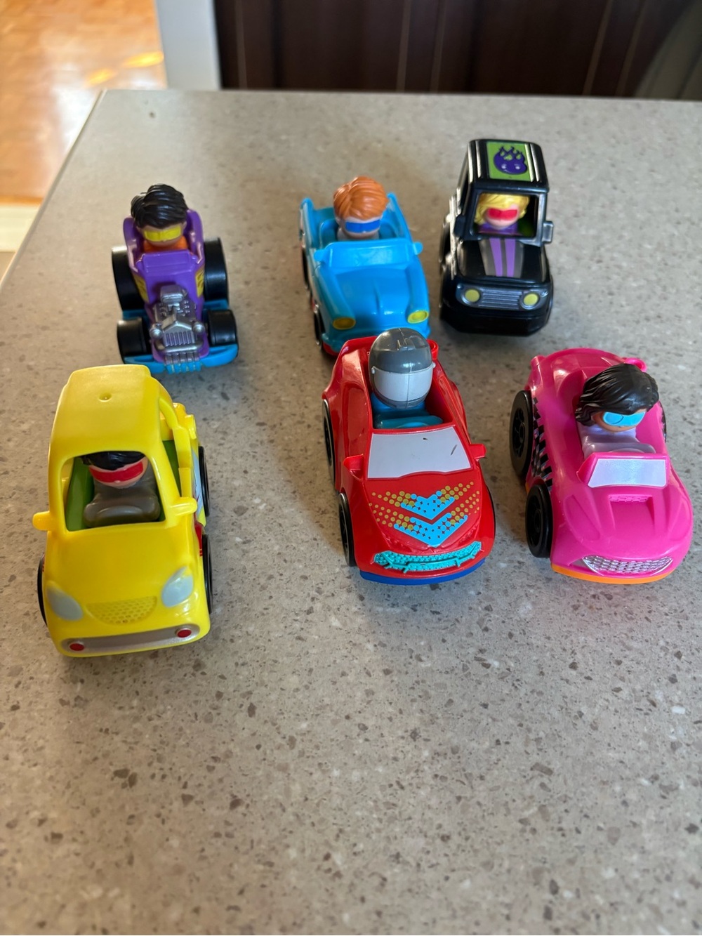Fisher-Price little people wheelies race cars